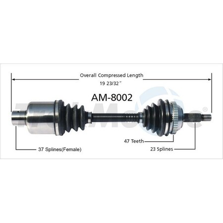 Surtrack Axle Cv Axle Shaft, Am-8002 AM-8002